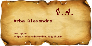 Vrba Alexandra névjegykártya