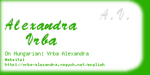 alexandra vrba business card
